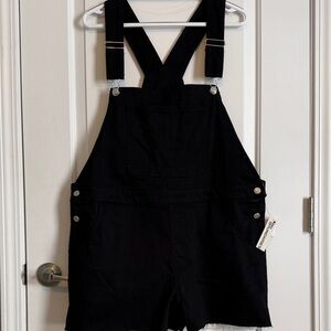 No Boundaries Classic Black Overalls Shorts